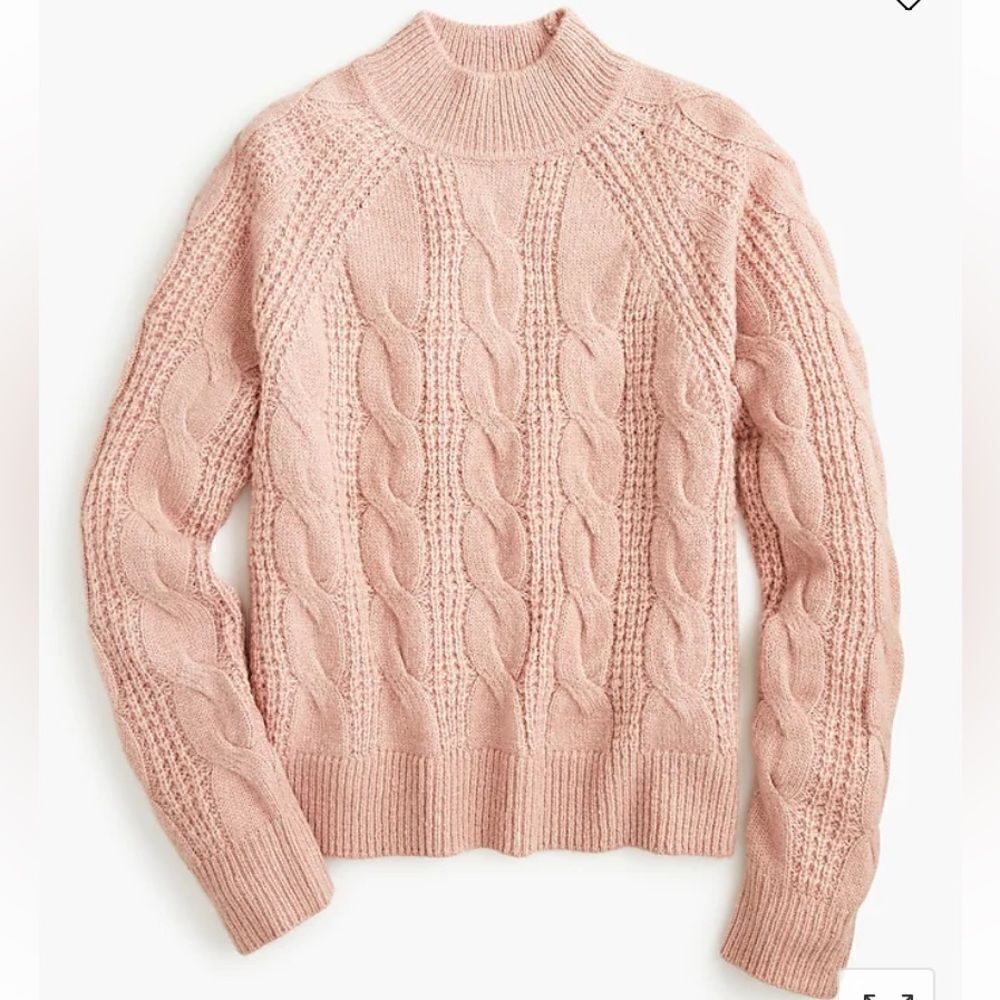 J. Crew Mockneck cable-knit sweater